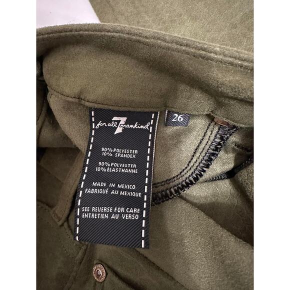 7 For All Mankind Womens Olive The Ankle Gwenevere Skinny‎ Snake Pants Size 26 - Picture 6 of 7